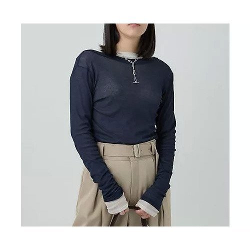 【カオス/Chaos】のパティロングスリーブTシャツ インテリア・キッズ・メンズ・レディースファッション・服の通販 founy(ファニー) 　ファッション　Fashion　レディースファッション　WOMEN　トップス・カットソー　Tops/Tshirt　シャツ/ブラウス　Shirts/Blouses　ロング / Tシャツ　T-Shirts　インナー　Inner　コンパクト　Compact　スリーブ　Sleeve　ロング　Long　エレガント 上品　Elegant　ネイビー|ID: prp329100004460531 ipo3291000000031219742