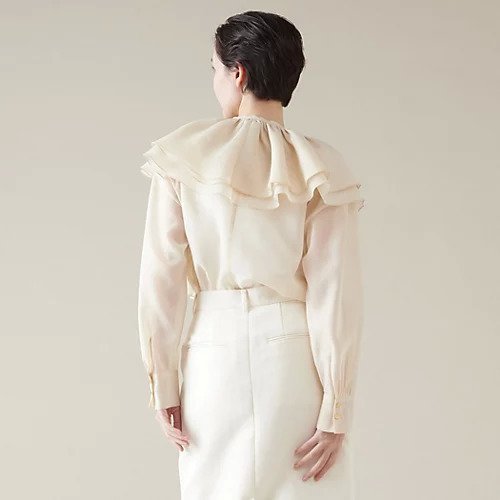 【マルティニーク/martinique】のラッフルストールオーガンブラウス 人気、トレンドファッション・服の通販 founy(ファニー) 　ファッション　Fashion　レディースファッション　Fashion for Women　オーガンジー　Organza Fabric　シアー　Sheer, See-Through　トレンド　Trend, Trending Now　フリル　Frill, Ruffle　フロント　Front, Front Design　other-3|ID: prp329100004460532 ipo3291000000035914605