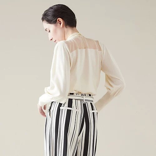 【マルティニーク/martinique】のコントラストプルオーバー 人気、トレンドファッション・服の通販 founy(ファニー) 　ファッション　Fashion　レディースファッション　Fashion for Women　トップス・カットソー　Cut & Sew Tops　カジュアルプルオーバー・ニットトップス　Pullovers & Knit Tops / Casual Pullovers　シアー　Sheer, See-Through　ハイネック　High Neck, Mock Neck　夏　Summer　other-3|ID: prp329100004460535 ipo3291000000035914599