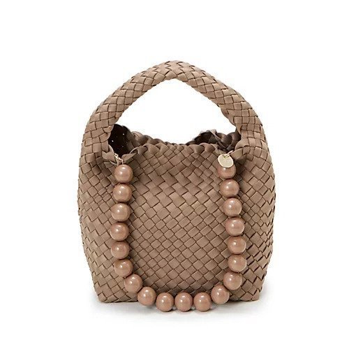 【トプカピ/TOPKAPI】の【TREASURE TOPKAPI】ネオプレン イントレチャート ボールビーズ付き ショルダー ワンハンドル バッグ インテリア・キッズ・メンズ・レディースファッション・服の通販 founy(ファニー) 　ファッション　Fashion　レディースファッション　WOMEN　バッグ　Bag　コンパクト　Compact　ショルダー　Shoulder　スマホ　Smartphone　財布　Wallet　チャーム　Charm　ポーチ　Pouch　エレガント 上品　Elegant　グレージュ|ID: prp329100004460568 ipo3291000000031220014