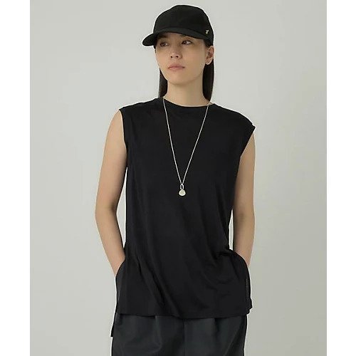 【カオス/Chaos】のシルクフレーズノースリーブTシャツ 人気、トレンドファッション・服の通販 founy(ファニー) 　ファッション　Fashion　レディースファッション　WOMEN　トップス・カットソー　Tops/Tshirt　キャミソール / ノースリーブ　No Sleeves　シャツ/ブラウス　Shirts/Blouses　ロング / Tシャツ　T-Shirts　2025年　2025　2025春夏・S/S　Ss,Spring/Summer,2025　カットソー　Cut And Sew　スリット　Slit　ノースリーブ　No Sleeve　ボトム　Bottom　other-2|ID: prp329100004460582 ipo3291000000031239805