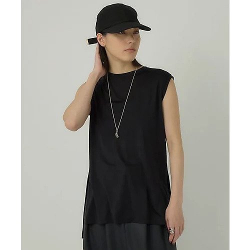 【カオス/Chaos】のシルクフレーズノースリーブTシャツ 人気、トレンドファッション・服の通販 founy(ファニー) 　ファッション　Fashion　レディースファッション　WOMEN　トップス・カットソー　Tops/Tshirt　キャミソール / ノースリーブ　No Sleeves　シャツ/ブラウス　Shirts/Blouses　ロング / Tシャツ　T-Shirts　2025年　2025　2025春夏・S/S　Ss,Spring/Summer,2025　カットソー　Cut And Sew　スリット　Slit　ノースリーブ　No Sleeve　ボトム　Bottom　other-3|ID: prp329100004460582 ipo3291000000031239806