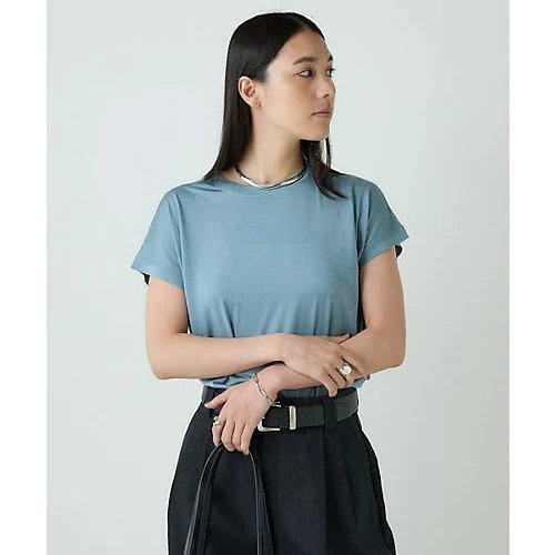 【カオス/Chaos】のシルクフレーズTシャツ インテリア・キッズ・メンズ・レディースファッション・服の通販 founy(ファニー) 　ファッション　Fashion　レディースファッション　Fashion for Women　トップス・カットソー　Cut & Sew Tops　シャツ・ブラウス・オフィスカジュアル　Elegant Blouses & Button-Ups　ロングTシャツ・Tシャツ　Longline T-Shirts & Tees　2025年　2025　2025春夏・S/S　Spring/Summer 2025 SS25　シルク　Silk, 100% Silk　ライトブルー|ID: prp329100004460585 ipo3291000000035914472