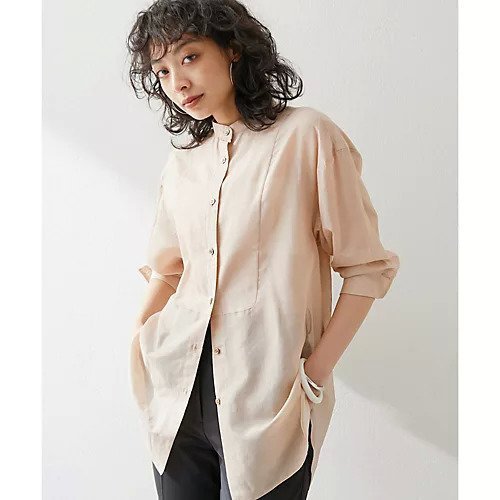 【ウィムガゼット/Whim Gazette】のバンドカラーシルクローンシャツ インテリア・キッズ・メンズ・レディースファッション・服の通販 founy(ファニー) 　雑誌掲載アイテム　Magazine Items　ファッション雑誌　Fashion Magazines　ストーリィ　STORY　リー　LEE　ファッション　Fashion　レディースファッション　Ladies' Fashion Online　トップス・カットソー　Tops/Tshirt　シャツ/ブラウス　Shirts/Blouses　春　Spring　5月号　May Issue　クラシカル　Classical　7月号　July Issue　シアー　Sheer　シルク　Silk　スタイリッシュ　Stylish　スタンド　Stand　セットアップ　Set Up　雑誌　Magazine　ノースリーブ　No Sleeve　フロント　Front　ベビー　Baby　ボトム　Bottom　S/S・春夏　Ss・Spring/Summer　おすすめ　Recommend　夏　Summer　2024年　2024　2024春夏・S/S　Ss,Spring/Summer,2024　エレガント 上品　Elegant　ベビーピンク|ID: prp329100004460648 ipo3291000000031220605