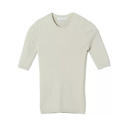 【マディソンブルー/MADISONBLUE】のワイドリブプルオーバー インテリア・キッズ・メンズ・レディースファッション・服の通販 founy(ファニー) 　ファッション　Fashion　レディースファッション　WOMEN　トップス・カットソー　Tops/Tshirt　プルオーバー　Pullover　シルク　Silk　シルバー　Silver　ジャケット　Jacket　ストレッチ　Stretch　スリーブ　Sleeve　ハーフ　Half　ワイドリブ　Wide Rib　シルバーグレー|ID: prp329100004460654 ipo3291000000031888687