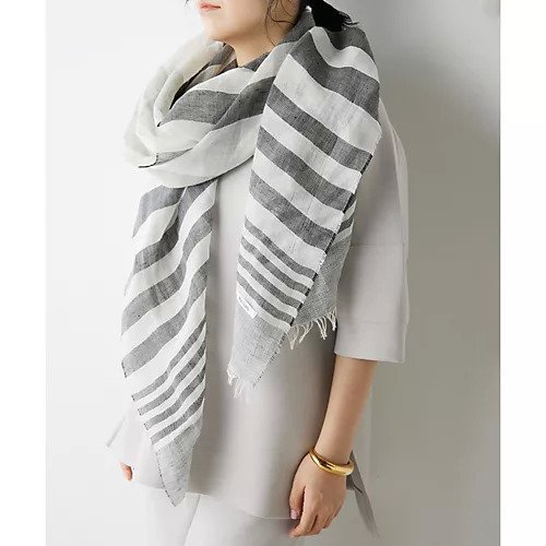 【ウィムガゼット/Whim Gazette】の大判ボーダーストール 人気、トレンドファッション・服の通販 founy(ファニー) 　ファッション　Fashion　レディースファッション　Fashion for Women　2024年　2024　2024春夏・S/S　Spring/Summer 2024 SS24　グラデーション　Gradient, Ombre　ストール　Stole, Wrap　ボーダー　Border, Stripe　リネン　Linen, Linen Fabric　エレガント 上品　Elegant　夏　Summer　春　Spring　S/S・春夏　SS, Spring/Summer, Warm Season　other-3|ID: prp329100004460682 ipo3291000000031240024