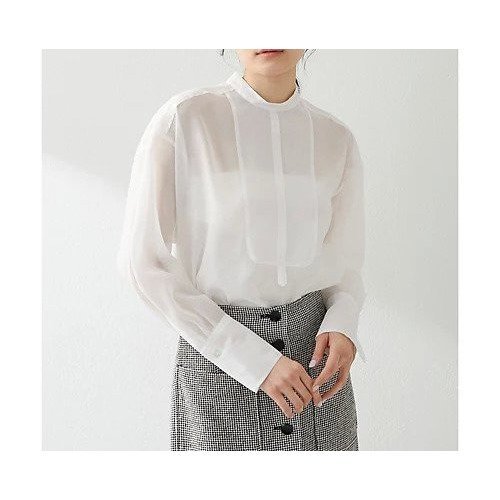 【ウィムガゼット/Whim Gazette】のオーガンジーシャツ インテリア・キッズ・メンズ・レディースファッション・服の通販 founy(ファニー) 　ファッション　Fashion　レディースファッション　Fashion for Women　トップス・カットソー　Cut & Sew Tops　シャツ・ブラウス・オフィスカジュアル　Elegant Blouses & Button-Ups　エレガント 上品　Elegant　オーガンジー　Organza Fabric　春　Spring　クラシカル　Classical, Vintage-Inspired　クール　Cool, Chic　シアー　Sheer, See-Through　スタイリッシュ　Stylish, Fashionable　スタンド　Stand Collar, Upright Stand　スリット　Slit, Slit Detail　人気　Popular, Best Seller　バランス　Balance, Style Balance　フロント　Front, Front Design　S/S・春夏　SS, Spring/Summer, Warm Season　おすすめ　Recommended / Our Picks　夏　Summer　2024年　2024　2024春夏・S/S　Spring/Summer 2024 SS24　オフホワイト|ID: prp329100004460700 ipo3291000000031220900