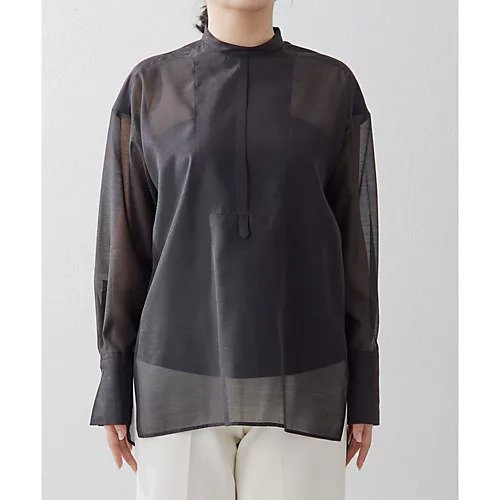 【ウィムガゼット/Whim Gazette】のオーガンジーシャツ 人気、トレンドファッション・服の通販 founy(ファニー) 　ファッション　Fashion　レディースファッション　Fashion for Women　トップス・カットソー　Cut & Sew Tops　シャツ・ブラウス・オフィスカジュアル　Elegant Blouses & Button-Ups　エレガント 上品　Elegant　オーガンジー　Organza Fabric　春　Spring　クラシカル　Classical, Vintage-Inspired　クール　Cool, Chic　シアー　Sheer, See-Through　スタイリッシュ　Stylish, Fashionable　スタンド　Stand Collar, Upright Stand　スリット　Slit, Slit Detail　人気　Popular, Best Seller　バランス　Balance, Style Balance　フロント　Front, Front Design　S/S・春夏　SS, Spring/Summer, Warm Season　おすすめ　Recommended / Our Picks　夏　Summer　2024年　2024　2024春夏・S/S　Spring/Summer 2024 SS24　other-2|ID: prp329100004460700 ipo3291000000031240066