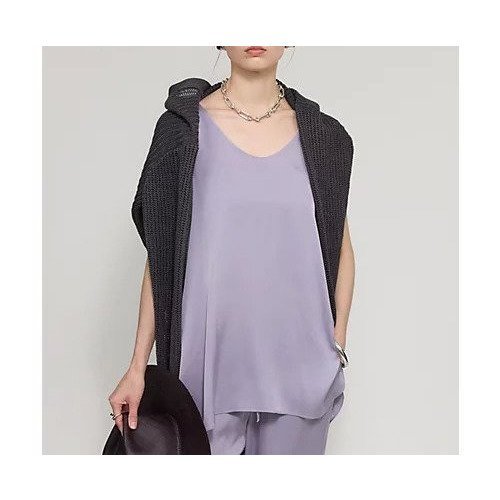【カオス/Chaos】のシルシャーノースリーブ インテリア・キッズ・メンズ・レディースファッション・服の通販 founy(ファニー) 　ファッション　Fashion　レディースファッション　WOMEN　トップス・カットソー　Tops/Tshirt　キャミソール / ノースリーブ　No Sleeves　2024年　2024　2024春夏・S/S　Ss,Spring/Summer,2024　シンプル　Simple　フリル　Frills　エレガント 上品　Elegant　夏　Summer　パープル|ID: prp329100004460753 ipo3291000000031742516