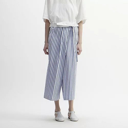 【プレインピープル/PLAIN PEOPLE】の変形ワイドパンツ インテリア・キッズ・メンズ・レディースファッション・服の通販 founy(ファニー) 　ファッション　Fashion　レディースファッション　WOMEN　パンツ　Pants　ギャザー　Gather　バルーン　Balloon　リボン　Ribbon　ワイド　Wide　夏　Summer　ブルーストライプ|ID: prp329100004460870 ipo3291000000031221906