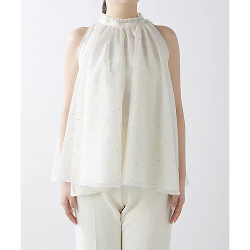 【ウィムガゼット/Whim Gazette】のドットシアーノースリ 人気、トレンドファッション・服の通販 founy(ファニー) 　ファッション　Fashion　レディースファッション　Fashion for Women　オーガンジー　Organza Fabric　ギャザー　Gathered, Ruffled　シアー　Sheer, See-Through　ドット　Polka Dot, Dot Pattern　ノースリーブ　Sleeveless, No-Sleeve　フォルム　Silhouette, Form　プリーツ　Pleats, Pleated　ボトム　Bottoms, Lower Wear　リボン　Ribbon, Bow　2024年　2024　2024春夏・S/S　Spring/Summer 2024 SS24　エレガント 上品　Elegant　other-2|ID: prp329100004460891 ipo3291000000031240544