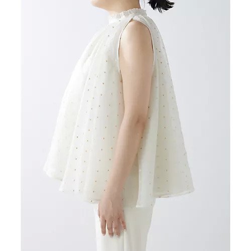【ウィムガゼット/Whim Gazette】のドットシアーノースリ 人気、トレンドファッション・服の通販 founy(ファニー) 　ファッション　Fashion　レディースファッション　Fashion for Women　オーガンジー　Organza Fabric　ギャザー　Gathered, Ruffled　シアー　Sheer, See-Through　ドット　Polka Dot, Dot Pattern　ノースリーブ　Sleeveless, No-Sleeve　フォルム　Silhouette, Form　プリーツ　Pleats, Pleated　ボトム　Bottoms, Lower Wear　リボン　Ribbon, Bow　2024年　2024　2024春夏・S/S　Spring/Summer 2024 SS24　エレガント 上品　Elegant　other-3|ID: prp329100004460891 ipo3291000000031240546