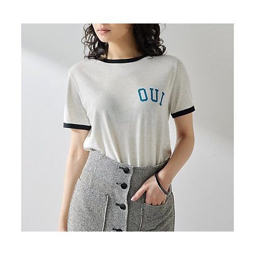 【ウィムガゼット/Whim Gazette】のコントラストトリムTシャツ インテリア・キッズ・メンズ・レディースファッション・服の通販 founy(ファニー) 　ファッション　Fashion　レディースファッション　Fashion for Women　トップス・カットソー　Cut & Sew Tops　シャツ・ブラウス・オフィスカジュアル　Elegant Blouses & Button-Ups　ロングTシャツ・Tシャツ　Longline T-Shirts & Tees　インナー　Innerwear　コンパクト　Compact, Small Size　ジャケット　Jacket, Outerwear　ボトム　Bottoms, Lower Wear　メランジ　Melange, Mixed Yarn　ロング　Long, Long-Length　2024年　2024　2024春夏・S/S　Spring/Summer 2024 SS24　エレガント 上品　Elegant　ライトグレー|ID: prp329100004460914 ipo3291000000031222139