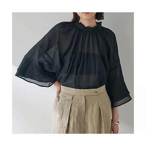 【ウィムガゼット/Whim Gazette】のフリルスリーブブラウス インテリア・キッズ・メンズ・レディースファッション・服の通販 founy(ファニー) https://founy.com/ ファッション Fashion レディースファッション Fashion for Women トップス・カットソー Cut & Sew Tops シャツ・ブラウス・オフィスカジュアル Elegant Blouses & Button-Ups シアー Sheer, See-Through スキッパー Skipper, Open Collar スリーブ Sleeve, Long Sleeve / Short Sleeve フェミニン Feminine, Girly フリル Frill, Ruffle フロント Front, Front Design ボトム Bottoms, Lower Wear 2024年 2024 2024春夏・S/S Spring/Summer 2024 SS24 エレガント 上品 Elegant |ID: prp329100004460915 ipo3291000000031222144