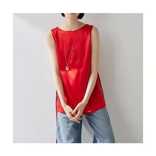 【ウィムガゼット/Whim Gazette】のシルクリボンブラウス インテリア・キッズ・メンズ・レディースファッション・服の通販 founy(ファニー) 　ファッション　Fashion　レディースファッション　Fashion for Women　トップス・カットソー　Cut & Sew Tops　シャツ・ブラウス・オフィスカジュアル　Elegant Blouses & Button-Ups　インナー　Innerwear　エレガント 上品　Elegant　サテン　Satin, Glossy Fabric　シルク　Silk, 100% Silk　スタイリッシュ　Stylish, Fashionable　ストレッチ　Stretch, Stretchy Fabric　タンク　Tank Top, Sleeveless Top　チューブ　Tube, Tube Top　デニム　Denim, Jeans Material　ノースリーブ　Sleeveless, No-Sleeve　ボトム　Bottoms, Lower Wear　リボン　Ribbon, Bow　おすすめ　Recommended / Our Picks　2024年　2024　2024春夏・S/S　Spring/Summer 2024 SS24　レッド|ID: prp329100004460935 ipo3291000000031222244