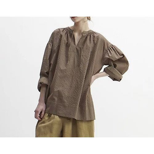 【プレインピープル/PLAIN PEOPLE】のミラクルウェーブカフタンブラウス インテリア・キッズ・メンズ・レディースファッション・服の通販 founy(ファニー) 　ファッション　Fashion　レディースファッション　WOMEN　トップス・カットソー　Tops/Tshirt　シャツ/ブラウス　Shirts/Blouses　ウェーブ　Wave　ガウン　Gown　ギャザー　Gather　シャーリング　Shirring　洗える　Washable　モカ|ID: prp329100004460969 ipo3291000000031222444
