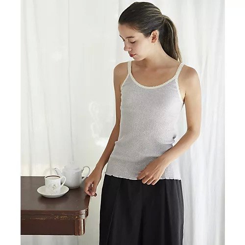 【ナナデコール/nanadecor】のナナリブカップ付きキャミ インテリア・キッズ・メンズ・レディースファッション・服の通販 founy(ファニー) 　ファッション　Fashion　レディースファッション　Fashion for Women　トップス・カットソー　Cut & Sew Tops　キャミソール&ノースリーブ　Camisoles & Sleeveless Tops　キャミ　Camisole, Cami Top　キャミソール　Camisole, Spaghetti Strap Top　フィット　Fit, Slim Fit　洗える　Machine Washable　グレー|ID: prp329100004460974 ipo3291000000033181809