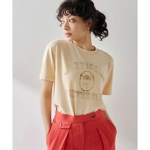 【ウィムガゼット/Whim Gazette】のカスレプリントロゴTシャツ インテリア・キッズ・メンズ・レディースファッション・服の通販 founy(ファニー) 　ファッション　Fashion　レディースファッション　WOMEN　トップス・カットソー　Tops/Tshirt　シャツ/ブラウス　Shirts/Blouses　ロング / Tシャツ　T-Shirts　インナー　Inner　ヴィンテージ　Vintage　カットソー　Cut And Sew　コンパクト　Compact　ジャケット　Jacket　プリント　Print　ベーシック　Basic　ボトム　Bottom　ロング　Long　おすすめ　Recommend　2024年　2024　2024春夏・S/S　Ss,Spring/Summer,2024　ベージュ|ID: prp329100004460977 ipo3291000000031222477