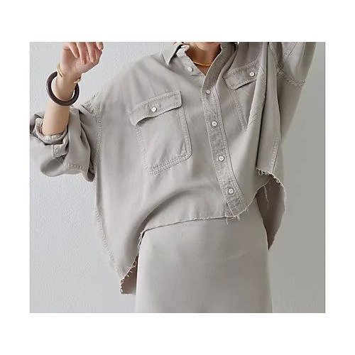 【ウィムガゼット/Whim Gazette】のテンセル 繊維使用シャツ インテリア・キッズ・メンズ・レディースファッション・服の通販 founy(ファニー) 　ファッション　Fashion　レディースファッション　Fashion for Women　トップス・カットソー　Cut & Sew Tops　シャツ・ブラウス・オフィスカジュアル　Elegant Blouses & Button-Ups　インナー　Innerwear　ヴィンテージ　Vintage Style　クロップド　Cropped, Short Length　コンパクト　Compact, Small Size　ショート　Short, Short Length　セットアップ　Set-Up, Coordinated Outfit　デニム　Denim, Jeans Material　バランス　Balance, Style Balance　おすすめ　Recommended / Our Picks　2024年　2024　2024春夏・S/S　Spring/Summer 2024 SS24　ベージュ|ID: prp329100004460985 ipo3291000000031222554
