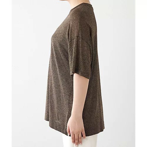 【ウィムガゼット/Whim Gazette】のラメニットTシャツ 人気、トレンドファッション・服の通販 founy(ファニー) 　ファッション　Fashion　レディースファッション　WOMEN　トップス・カットソー　Tops/Tshirt　ニット　Knit Tops　シャツ/ブラウス　Shirts/Blouses　ロング / Tシャツ　T-Shirts　インナー　Inner　シアー　Sheer　シルバー　Silver　シンプル　Simple　トレンド　Trend　ドレープ　Drape　ボトム　Bottom　半袖　Short Sleeve　おすすめ　Recommend　2024年　2024　2024春夏・S/S　Ss,Spring/Summer,2024　エレガント 上品　Elegant　other-3|ID: prp329100004461014 ipo3291000000031240821