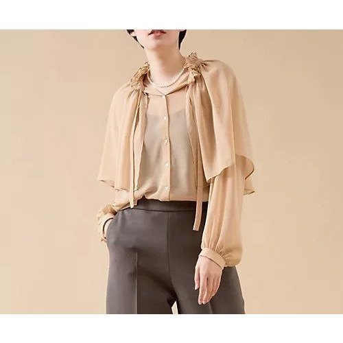 【マルティニーク/martinique】のケープブラウス 人気、トレンドファッション・服の通販 founy(ファニー) 　ファッション　Fashion　レディースファッション　WOMEN　トップス・カットソー　Tops/Tshirt　シャツ/ブラウス　Shirts/Blouses　おすすめ　Recommend　シフォン　Chiffon　ジョーゼット　Georgette　デニム　Denim　トレンド　Trend　 other-1|ID: prp329100004461098 ipo3291000000031223233