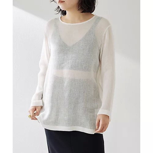【ウィムガゼット/Whim Gazette】の【WEB限定カラーあり】カラミメッシュプルオーバー 人気、トレンドファッション・服の通販 founy(ファニー) 　ファッション　Fashion　レディースファッション　Fashion for Women　トップス・カットソー　Cut & Sew Tops　カジュアルプルオーバー・ニットトップス　Pullovers & Knit Tops / Casual Pullovers　2024年　2024　2024春夏・S/S　Spring/Summer 2024 SS24　クール　Cool, Chic　シンプル　Simple, Minimal　フェミニン　Feminine, Girly　メッシュ　Mesh, Net Fabric　リネン　Linen, Linen Fabric　長袖　Long Sleeve, Full Sleeve　other-2|ID: prp329100004461105 ipo3291000000031241047
