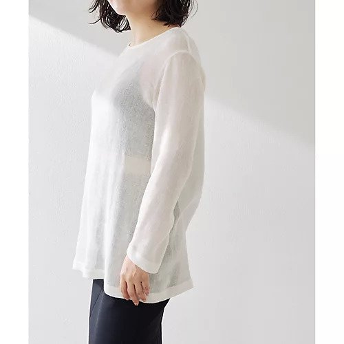 【ウィムガゼット/Whim Gazette】の【WEB限定カラーあり】カラミメッシュプルオーバー 人気、トレンドファッション・服の通販 founy(ファニー) 　ファッション　Fashion　レディースファッション　Fashion for Women　トップス・カットソー　Cut & Sew Tops　カジュアルプルオーバー・ニットトップス　Pullovers & Knit Tops / Casual Pullovers　2024年　2024　2024春夏・S/S　Spring/Summer 2024 SS24　クール　Cool, Chic　シンプル　Simple, Minimal　フェミニン　Feminine, Girly　メッシュ　Mesh, Net Fabric　リネン　Linen, Linen Fabric　長袖　Long Sleeve, Full Sleeve　other-3|ID: prp329100004461105 ipo3291000000031241048