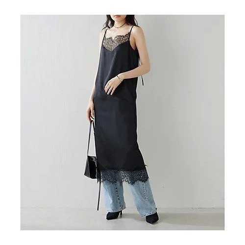 【ウィムガゼット/Whim Gazette】のレースキャミワンピース インテリア・キッズ・メンズ・レディースファッション・服の通販 founy(ファニー) 　ファッション　Fashion　レディースファッション　Fashion for Women　ワンピース　Dresses　キャミソールワンピース　Camisole Dresses　2024年　2024　2024春夏・S/S　Spring/Summer 2024 SS24　おすすめ　Recommended / Our Picks　エレガント 上品　Elegant　キャミワンピース　Cami Dress, Slip Dress　サテン　Satin, Glossy Fabric　ジャケット　Jacket, Outerwear　ストレッチ　Stretch, Stretchy Fabric　スリット　Slit, Slit Detail　ランジェリー　Lingerie, Intimate Wear　レース　Lace, Lace Fabric　ブラック|ID: prp329100004461112 ipo3291000000031223330
