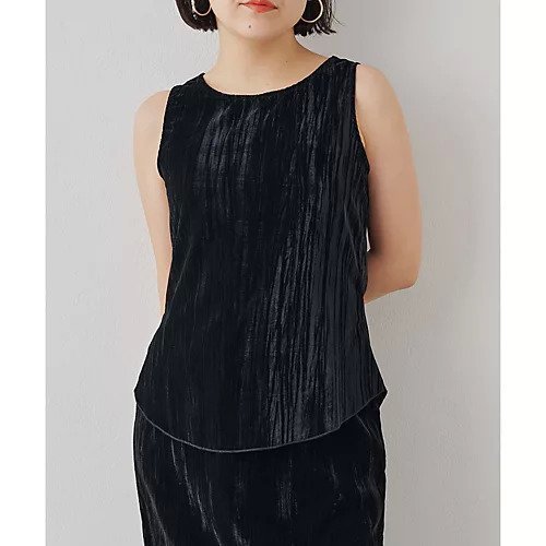 【ウィムガゼット/Whim Gazette】のタテジワベルベットノースリーブプルオーバー 人気、トレンドファッション・服の通販 founy(ファニー) 　ファッション　Fashion　レディースファッション　Fashion for Women　トップス・カットソー　Cut & Sew Tops　キャミソール&ノースリーブ　Camisoles & Sleeveless Tops　カジュアルプルオーバー・ニットトップス　Pullovers & Knit Tops / Casual Pullovers　2024年　2024　2024春夏・S/S　Spring/Summer 2024 SS24　おすすめ　Recommended / Our Picks　ストレッチ　Stretch, Stretchy Fabric　セットアップ　Set-Up, Coordinated Outfit　ノースリーブ　Sleeveless, No-Sleeve　プリーツ　Pleats, Pleated　ベルベット　Velvet, Velvety　ランダム　Random, Irregular　ヴィンテージ　Vintage Style　今季　This Season, Current Season　 other-1|ID: prp329100004461114 ipo3291000000031223340