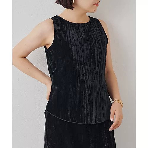 【ウィムガゼット/Whim Gazette】のタテジワベルベットノースリーブプルオーバー 人気、トレンドファッション・服の通販 founy(ファニー) 　ファッション　Fashion　レディースファッション　Fashion for Women　トップス・カットソー　Cut & Sew Tops　キャミソール&ノースリーブ　Camisoles & Sleeveless Tops　カジュアルプルオーバー・ニットトップス　Pullovers & Knit Tops / Casual Pullovers　2024年　2024　2024春夏・S/S　Spring/Summer 2024 SS24　おすすめ　Recommended / Our Picks　ストレッチ　Stretch, Stretchy Fabric　セットアップ　Set-Up, Coordinated Outfit　ノースリーブ　Sleeveless, No-Sleeve　プリーツ　Pleats, Pleated　ベルベット　Velvet, Velvety　ランダム　Random, Irregular　ヴィンテージ　Vintage Style　今季　This Season, Current Season　other-3|ID: prp329100004461114 ipo3291000000031241073
