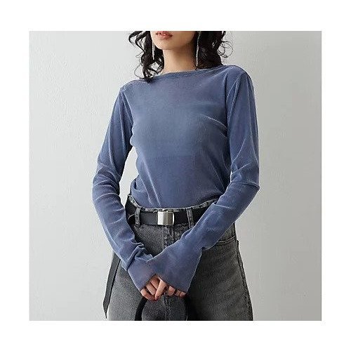 【ウィムガゼット/Whim Gazette】のフロッキーバックシャンカットソー インテリア・キッズ・メンズ・レディースファッション・服の通販 founy(ファニー) 　ファッション　Fashion　レディースファッション　Fashion for Women　トップス・カットソー　Cut & Sew Tops　カットソー・ベーシックTシャツ　Cut-and-Sewn Tops / Stretch Tees & Basics　インナー　Innerwear　カッティング　Cutting Detail　カットソー　Cut and Sewn Top　コンパクト　Compact, Small Size　ジャケット　Jacket, Outerwear　チュール　Tulip, Tulip Motif　人気　Popular, Best Seller　フェミニン　Feminine, Girly　プリント　Print, Printed Pattern　エレガント 上品　Elegant　ブルー|ID: prp329100004461120 ipo3291000000031223374