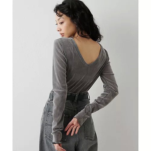 【ウィムガゼット/Whim Gazette】のフロッキーバックシャンカットソー インテリア・キッズ・メンズ・レディースファッション・服の通販 founy(ファニー) 　ファッション　Fashion　レディースファッション　Fashion for Women　トップス・カットソー　Cut & Sew Tops　カットソー・ベーシックTシャツ　Cut-and-Sewn Tops / Stretch Tees & Basics　インナー　Innerwear　カッティング　Cutting Detail　カットソー　Cut and Sewn Top　コンパクト　Compact, Small Size　ジャケット　Jacket, Outerwear　チュール　Tulip, Tulip Motif　人気　Popular, Best Seller　フェミニン　Feminine, Girly　プリント　Print, Printed Pattern　エレガント 上品　Elegant　ライトグレー|ID: prp329100004461120 ipo3291000000031223378