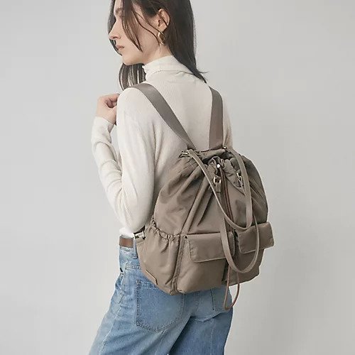 【トプカピ/TOPKAPI】の【TREASURE TOPKAPI】ナイロン ダブルポケット トート リュック / バッグパック インテリア・キッズ・メンズ・レディースファッション・服の通販 founy(ファニー) 　ファッション　Fashion　レディースファッション　WOMEN　バッグ　Bag　巾着　Purse　財布　Wallet　ダブル　Double　フラップ　Flap　ポケット　Pocket　リュック　Ruck Sack　ビジネス 仕事 通勤　Business　グレージュ|ID: prp329100004461132 ipo3291000000031223444