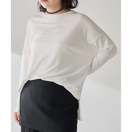 【ウィムガゼット/Whim Gazette】のトリアセテートプルオーバー 人気、トレンドファッション・服の通販 founy(ファニー) 　ファッション　Fashion　レディースファッション　WOMEN　トップス・カットソー　Tops/Tshirt　プルオーバー　Pullover　2024年　2024　2024春夏・S/S　Ss,Spring/Summer,2024　カットソー　Cut And Sew　スリット　Slit　フロント　Front　エレガント 上品　Elegant　other-2|ID: prp329100004461146 ipo3291000000031241147