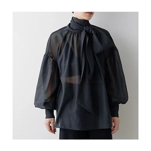 【ウィムガゼット/Whim Gazette】のオーガンザボウブラウス 人気、トレンドファッション・服の通販 founy(ファニー) 　ファッション　Fashion　レディースファッション　Fashion for Women　トップス・カットソー　Cut & Sew Tops　シャツ・ブラウス・オフィスカジュアル　Elegant Blouses & Button-Ups　イエロー　Yellow　シルク　Silk, 100% Silk　スウェット / スエット　Sweatshirt, Sweatwear　ハイネック　High Neck, Mock Neck　ベビー　Baby, Babywear　リボン　Ribbon, Bow　ワッシャー　Washer, Crinkled Finish　おすすめ　Recommended / Our Picks　エレガント 上品　Elegant　other-2|ID: prp329100004461191 ipo3291000000033021349