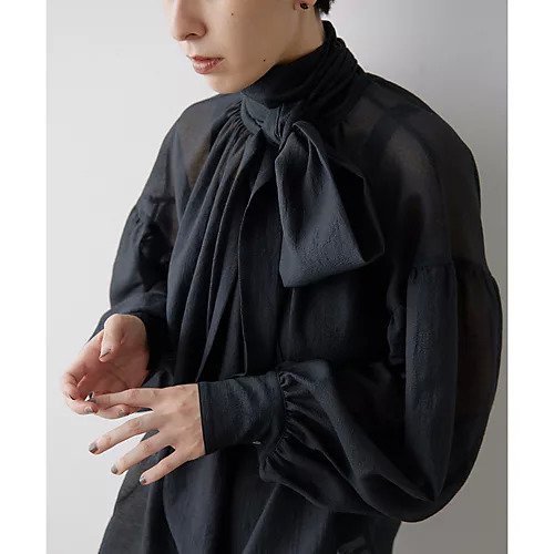【ウィムガゼット/Whim Gazette】のオーガンザボウブラウス 人気、トレンドファッション・服の通販 founy(ファニー) 　ファッション　Fashion　レディースファッション　Fashion for Women　トップス・カットソー　Cut & Sew Tops　シャツ・ブラウス・オフィスカジュアル　Elegant Blouses & Button-Ups　イエロー　Yellow　シルク　Silk, 100% Silk　スウェット / スエット　Sweatshirt, Sweatwear　ハイネック　High Neck, Mock Neck　ベビー　Baby, Babywear　リボン　Ribbon, Bow　ワッシャー　Washer, Crinkled Finish　おすすめ　Recommended / Our Picks　エレガント 上品　Elegant　other-3|ID: prp329100004461191 ipo3291000000033021351