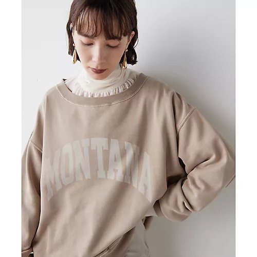 【ウィムガゼット/Whim Gazette】のピグメントロゴウラケプルオーバー インテリア・キッズ・メンズ・レディースファッション・服の通販 founy(ファニー) 　ファッション　Fashion　レディースファッション　Fashion for Women　トップス・カットソー　Cut & Sew Tops　カジュアルプルオーバー・ニットトップス　Pullovers & Knit Tops / Casual Pullovers　バランス　Balance, Style Balance　プリント　Print, Printed Pattern　ベージュ|ID: prp329100004461208 ipo3291000000031223904