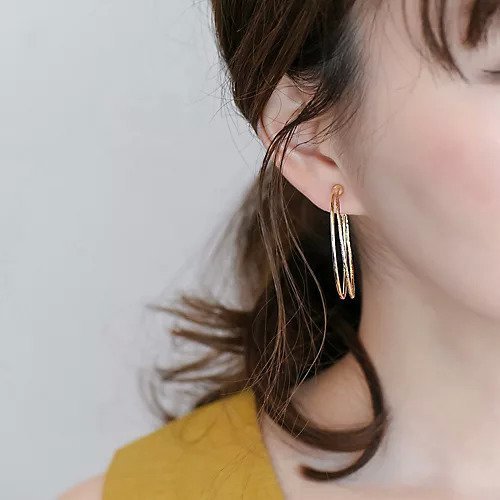 【フィービィー/phoebe】のパラレルフープイヤリング 人気、トレンドファッション・服の通販 founy(ファニー) 　ファッション　Fashion　レディースファッション　WOMEN　ジュエリー　Jewelry　リング　Rings　イヤリング　Earrings　アクセサリー　Accessories　イヤリング　Earrings　シルバー　Silver　テクスチャー　Texture　フープ　Hoop　other-3|ID: prp329100004461306 ipo3291000000031241551