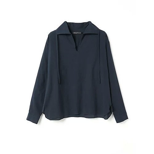 【ミズイロ インド/mizuiro ind】のスキッパープルオーバーシャツ インテリア・キッズ・メンズ・レディースファッション・服の通販 founy(ファニー) 　ファッション　Fashion　レディースファッション　WOMEN　トップス・カットソー　Tops/Tshirt　シャツ/ブラウス　Shirts/Blouses　プルオーバー　Pullover　ウォッシャブル　Washable　シンプル　Simple　スキッパー　Skipper　リボン　Ribbon　ネイビー|ID: prp329100004461432 ipo3291000000031224983