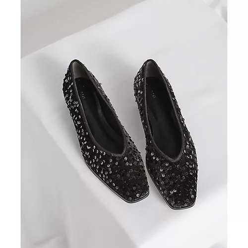【ウィムガゼット/Whim Gazette】の【2.718】スパンコールパンプス インテリア・キッズ・メンズ・レディースファッション・服の通販 founy(ファニー) 　ファッション　Fashion　レディースファッション　Fashion for Women　2024年　2024　2024-2025秋冬・A/W　Autumn/Winter 2024–25 AW24–25　シルバー　Silver, Metallic Silver　スパンコール　Sequins, Sequin Embellishment　フラット　Flat, Flat Shoes　エレガント 上品　Elegant　楽ちん　Easy Fit, Comfortable　ブラック|ID: prp329100004461433 ipo3291000000031224986