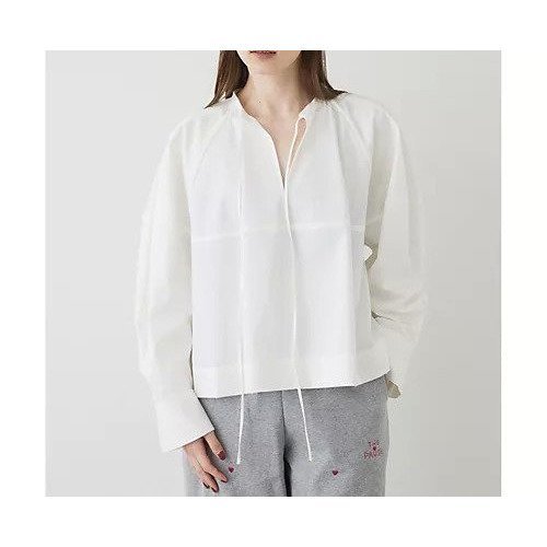 【ウィムガゼット/Whim Gazette】のシルエットブラウス 人気、トレンドファッション・服の通販 founy(ファニー) 　ファッション　Fashion　レディースファッション　Fashion for Women　トップス・カットソー　Cut & Sew Tops　シャツ・ブラウス・オフィスカジュアル　Elegant Blouses & Button-Ups　2024年　2024　2024-2025秋冬・A/W　Autumn/Winter 2024–25 AW24–25　シンプル　Simple, Minimal　ストレッチ　Stretch, Stretchy Fabric　スマート　Smart, Elegant　タイトスカート　Pencil Skirt, Tight Skirt　デニム　Denim, Jeans Material　フォルム　Silhouette, Form　リボン　Ribbon, Bow　other-2|ID: prp329100004461535 ipo3291000000031242122