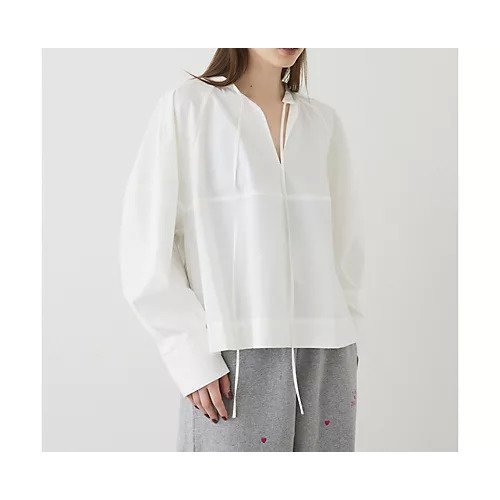 【ウィムガゼット/Whim Gazette】のシルエットブラウス 人気、トレンドファッション・服の通販 founy(ファニー) 　ファッション　Fashion　レディースファッション　Fashion for Women　トップス・カットソー　Cut & Sew Tops　シャツ・ブラウス・オフィスカジュアル　Elegant Blouses & Button-Ups　2024年　2024　2024-2025秋冬・A/W　Autumn/Winter 2024–25 AW24–25　シンプル　Simple, Minimal　ストレッチ　Stretch, Stretchy Fabric　スマート　Smart, Elegant　タイトスカート　Pencil Skirt, Tight Skirt　デニム　Denim, Jeans Material　フォルム　Silhouette, Form　リボン　Ribbon, Bow　other-3|ID: prp329100004461535 ipo3291000000031242124