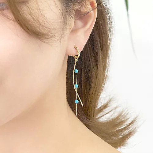 【フィービィー/phoebe】のスキップターコイズ2ラインイヤリング 人気、トレンドファッション・服の通販 founy(ファニー) 　ファッション　Fashion　レディースファッション　WOMEN　ジュエリー　Jewelry　リング　Rings　イヤリング　Earrings　イヤリング　Earrings　ストーン　Stone　ターコイズ　Turquoise　other-2|ID: prp329100004461560 ipo3291000000031242196
