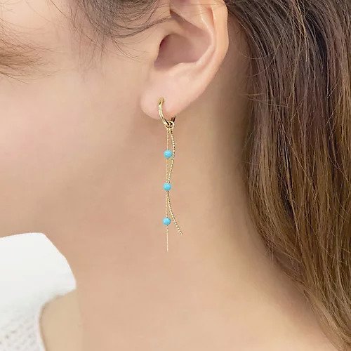 【フィービィー/phoebe】のスキップターコイズ2ラインイヤリング 人気、トレンドファッション・服の通販 founy(ファニー) 　ファッション　Fashion　レディースファッション　WOMEN　ジュエリー　Jewelry　リング　Rings　イヤリング　Earrings　イヤリング　Earrings　ストーン　Stone　ターコイズ　Turquoise　other-3|ID: prp329100004461560 ipo3291000000031242197
