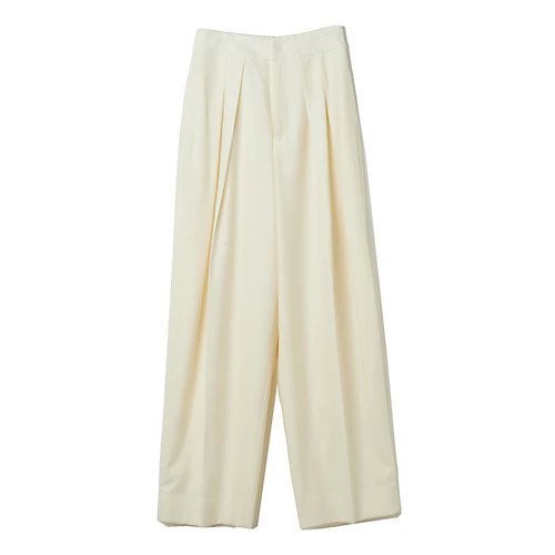 【サクラ/SACRA】のフランネルタックパンツ インテリア・キッズ・メンズ・レディースファッション・服の通販 founy(ファニー) 　ファッション　Fashion　レディースファッション　Fashion for Women　パンツ　Pants & Trousers　センター　Center, Center Line　テーパード　Tapered, Tapered Pants　ワイド　Wide, Wide Fit　オフホワイト|ID: prp329100004461659 ipo3291000000032733356