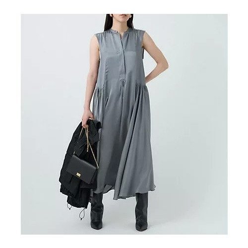 【カオス/Chaos】のサンディングシルクワンピース インテリア・キッズ・メンズ・レディースファッション・服の通販 founy(ファニー) 　ファッション　Fashion　レディースファッション　Fashion for Women　ワンピース　Dresses　サテン　Satin, Glossy Fabric　シルク　Silk, 100% Silk　アスファルト|ID: prp329100004461769 ipo3291000000032968272