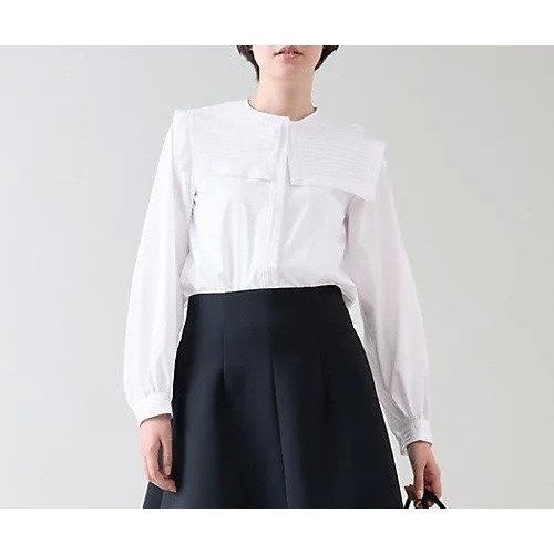 【マルティニーク/martinique】のピンタックカラーブラウス インテリア・キッズ・メンズ・レディースファッション・服の通販 founy(ファニー) 　ファッション　Fashion　レディースファッション　WOMEN　トップス・カットソー　Tops/Tshirt　シャツ/ブラウス　Shirts/Blouses　おすすめ　Recommend　カフス　Cuffs　カーディガン　Cardigan　タイプライター　Typewriter　ホワイト|ID: prp329100004461794 ipo3291000000031226960