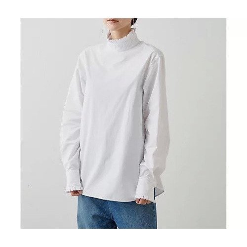 【ウィムガゼット/Whim Gazette】のハイネックフリルブラウス 人気、トレンドファッション・服の通販 founy(ファニー) 　ファッション　Fashion　レディースファッション　Fashion for Women　トップス・カットソー　Cut & Sew Tops　シャツ・ブラウス・オフィスカジュアル　Elegant Blouses & Button-Ups　オイル　Body Oil　クラシカル　Classical, Vintage-Inspired　シンプル　Simple, Minimal　スウェット / スエット　Sweatshirt, Sweatwear　ストライプ　Stripe, Striped Pattern　フリル　Frill, Ruffle　フロント　Front, Front Design　ボトム　Bottoms, Lower Wear　おすすめ　Recommended / Our Picks　2024年　2024　エレガント 上品　Elegant　2024-2025秋冬・A/W　Autumn/Winter 2024–25 AW24–25　other-2|ID: prp329100004461846 ipo3291000000031242941