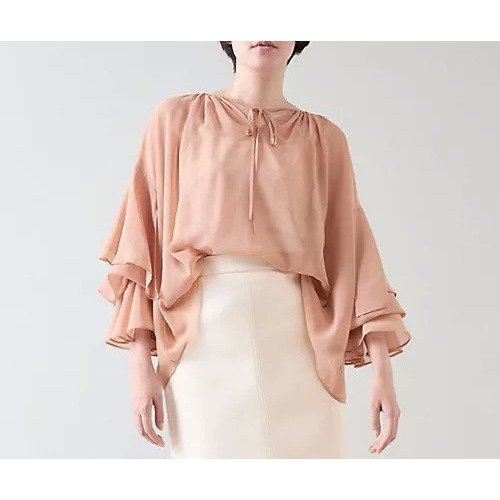 【マルティニーク/martinique】のシフォンギャザーブラウス インテリア・キッズ・メンズ・レディースファッション・服の通販 founy(ファニー) 　ファッション　Fashion　レディースファッション　Fashion for Women　トップス・カットソー　Cut & Sew Tops　シャツ・ブラウス・オフィスカジュアル　Elegant Blouses & Button-Ups　おすすめ　Recommended / Our Picks　ギャザー　Gathered, Ruffled　シフォン　Chiffon, Lightweight Fabric　スリーブ　Sleeve, Long Sleeve / Short Sleeve　デニム　Denim, Jeans Material　フリル　Frill, Ruffle　ボトム　Bottoms, Lower Wear　ベージュ|ID: prp329100004461880 ipo3291000000035297307