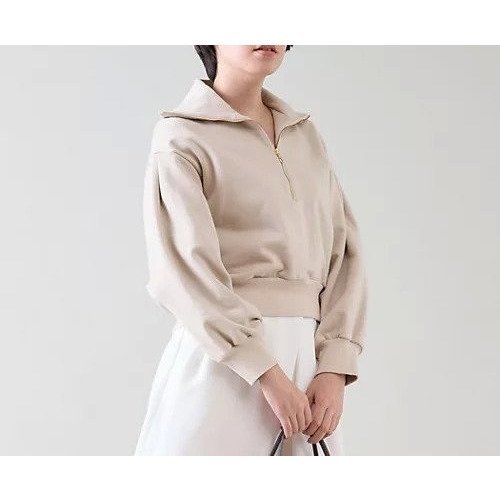 【マルティニーク/martinique】のハーフジップスウェット インテリア・キッズ・メンズ・レディースファッション・服の通販 founy(ファニー) 　ファッション　Fashion　レディースファッション　WOMEN　トップス・カットソー　Tops/Tshirt　パーカ　Sweats　スウェット　Sweat　おすすめ　Recommend　トレンド　Trend　フェミニン　Feminine　ループ　Loop　今季　This Season　ベージュ|ID: prp329100004461884 ipo3291000000031227439